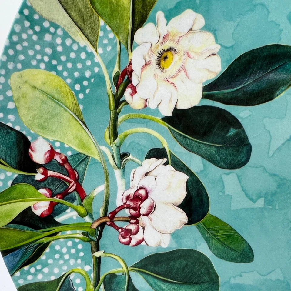 New York Botanical Garden 10.25" Magnolia Flower Melamine Dinner Plate Blue - Image 2 of 4