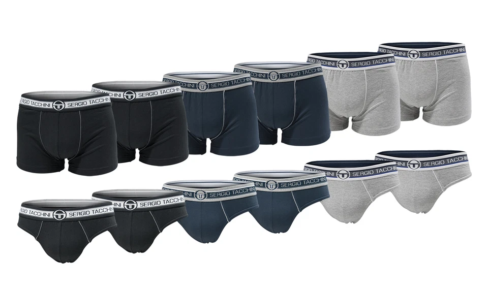 Set 6 Paia Slip / Boxer Uomo SERGIO TACCHINI Assortito Cotone Bielastico