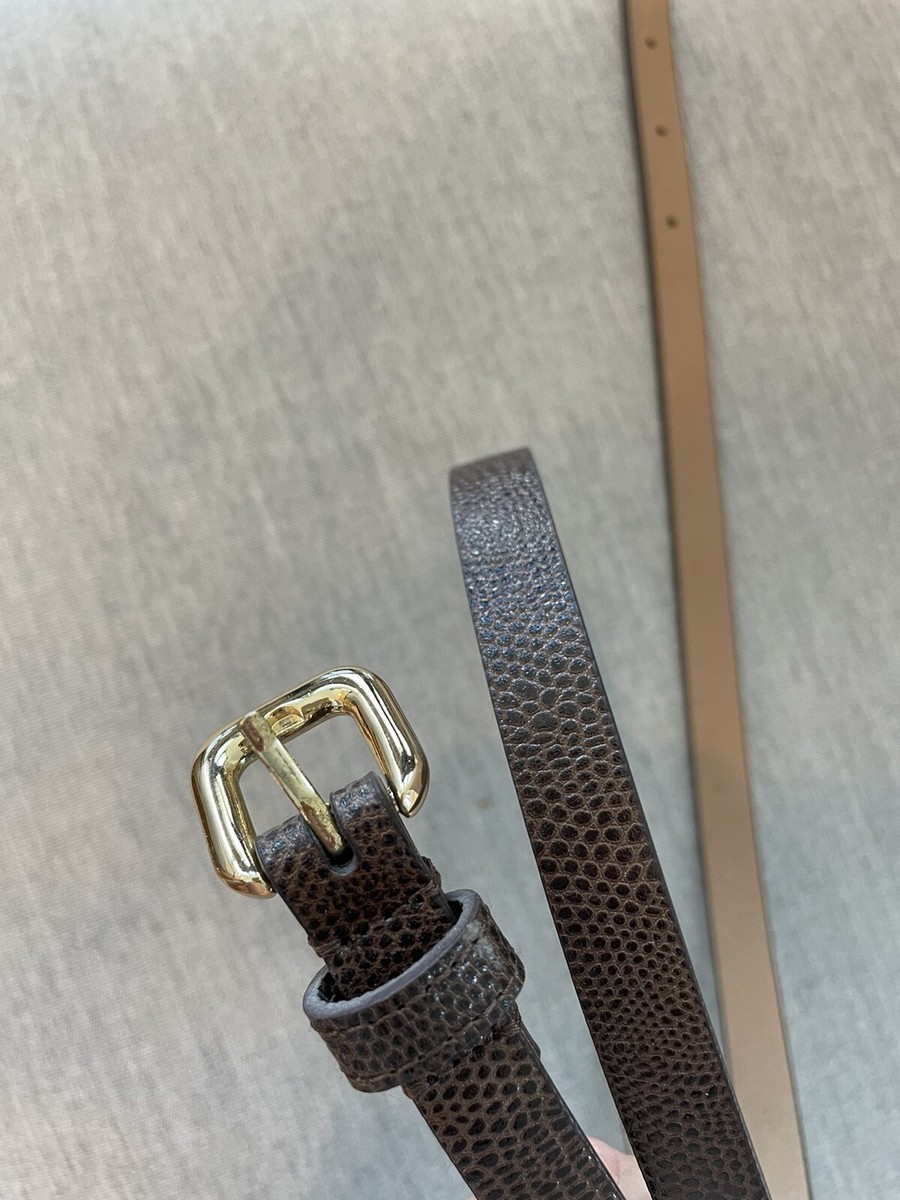 NEW LOFT women brown skinny belt gold buckle snakeskin Size  display picture 3