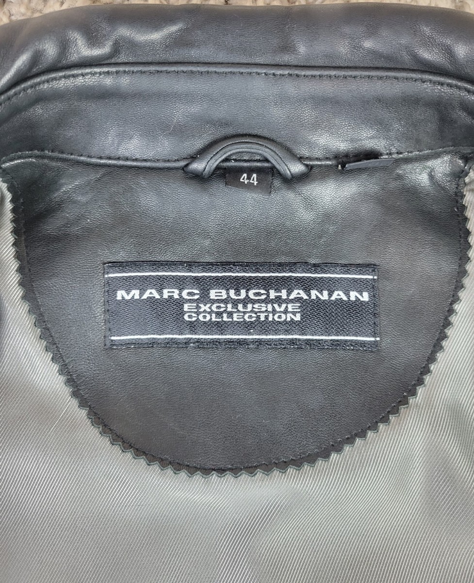 👑Pelle Pelle Marc Buchanan Leather Jacket Black Sz44 XL