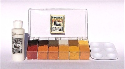 SMC-910 N-Scale 12 Color Weathering Kit, 4 oz. Solution, w/Paint Tray & Inst.