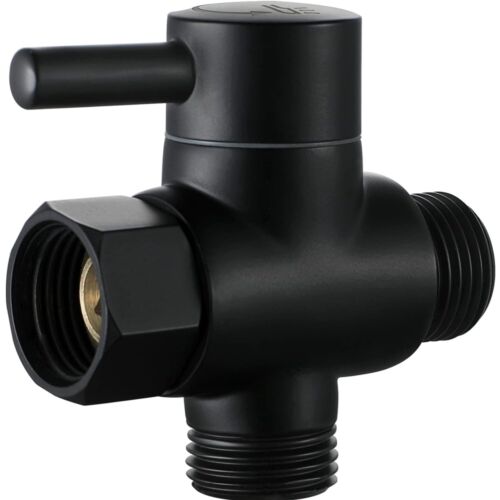Durable 3-Way Shower Diverter Valve – Brass Construction with Matte Black Finish