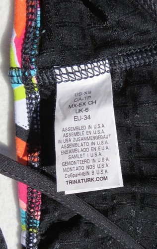 $72 TRINA TURK Recreation USA Print Geo Engineer Y Back Sports Bra Top size XS - Picture 6 of 6
