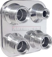 Polish Billet Aluminum 4 Port Air Conditioning /Heater Firewall Bulkhead Fitting