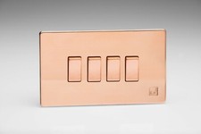 Varilight Screwless Cu29 Raw Copper Natural Tarnish Light Switches & Sockets