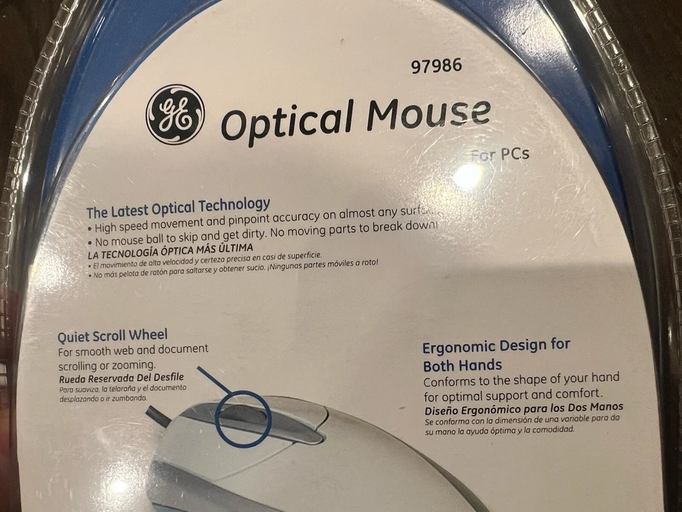 Vintage General Electric GE Scroll PS2 Microsoft Mouse 97986 NEW FACTORY SEALED - Image 3 of 4