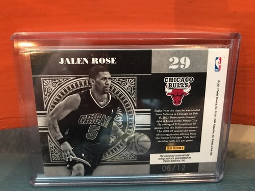 2011 Panini National Treasures Jalen Rose Auto & Colossal Patch #’d 12 - Picture 2 of 2