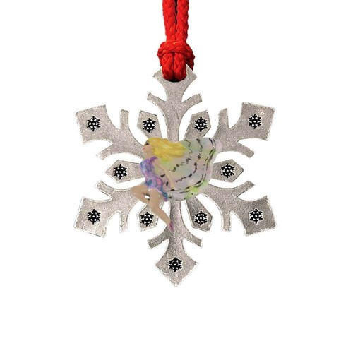 Adorno de Navidad de Hada de Peltre, Sirena y Copo de Nieve, Hecho en los EE. UU. - Imagen 6 de 17
