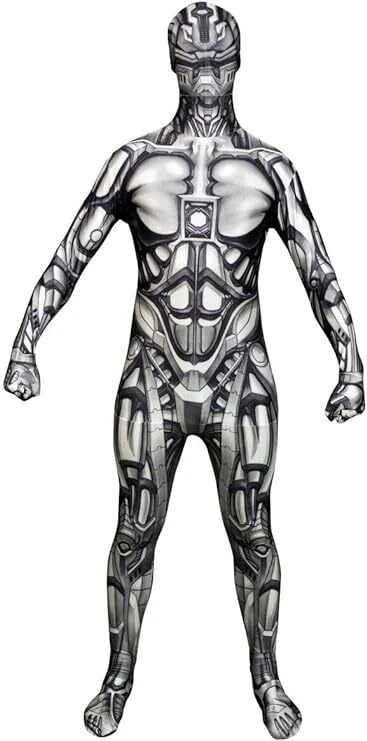 Adulto Android Monstruo Morphsuit Hombres Robot Disfraz Skinsuit Halloween M - XXL Foto 2 de 4