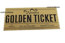 WILLY WONKA Golden TICKET Chocolate Bar 7 3/4" by 3 1/2"