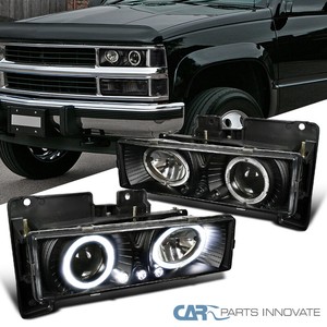 Black Housing Front Bumper Light Lamps for Chevy GMC C//K 1500 2500 3500 Suburban 88-98