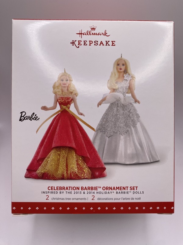 Hallmark Keepsake 2015 Celebration Barbie Ornament Set of 2- NEW- READ