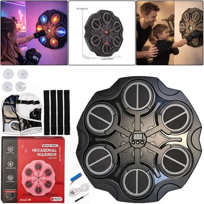 Wall Boxing Target Punch Trainer LED Bluetooth Musik Box Pad Training Set