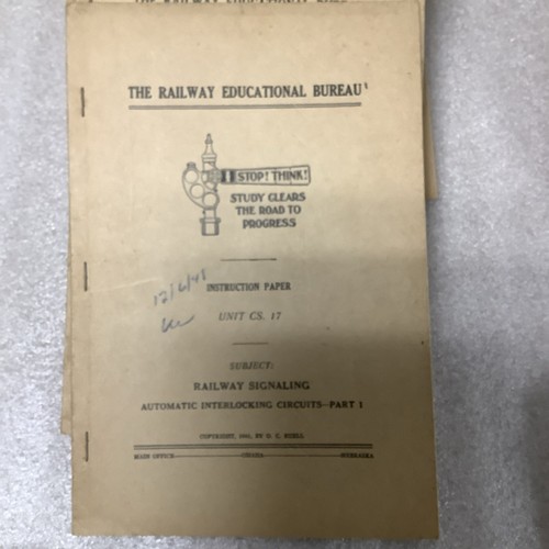 DC BUELL LOT Over 60 THE RAILWAY EDUCATIONAL BUREAU Signaling Course 1940’s - Picture 8 of 12