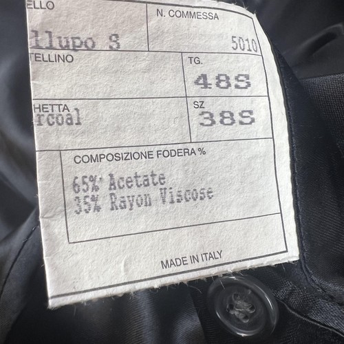 Lanificio Del Casentino Coat Mens 38S Charcoal Wool Cashmere Made Italy Classic - Picture 20 of 24