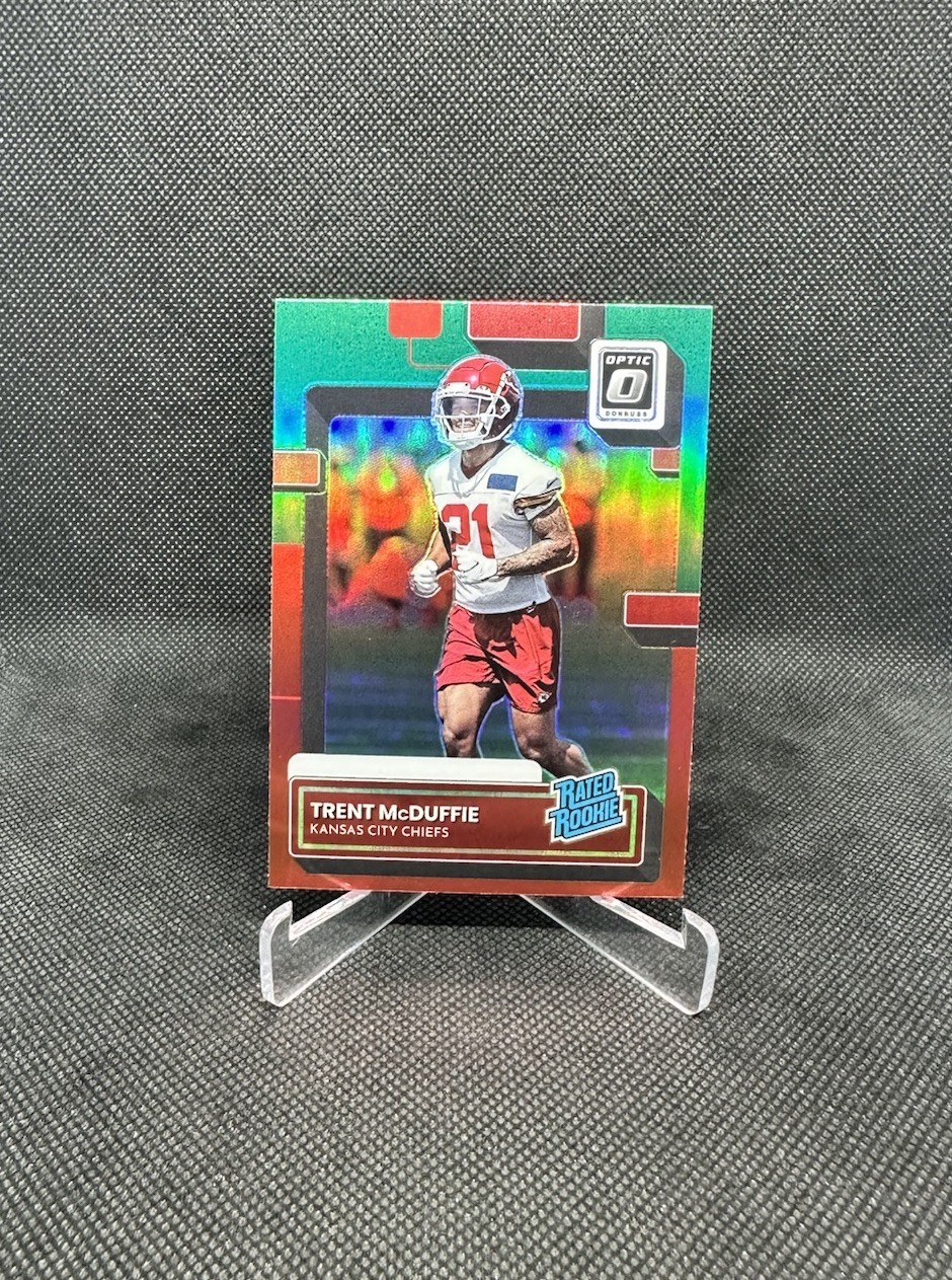 Trent McDuffie Panini Donruss #P355 Preview Red/Green Optic
