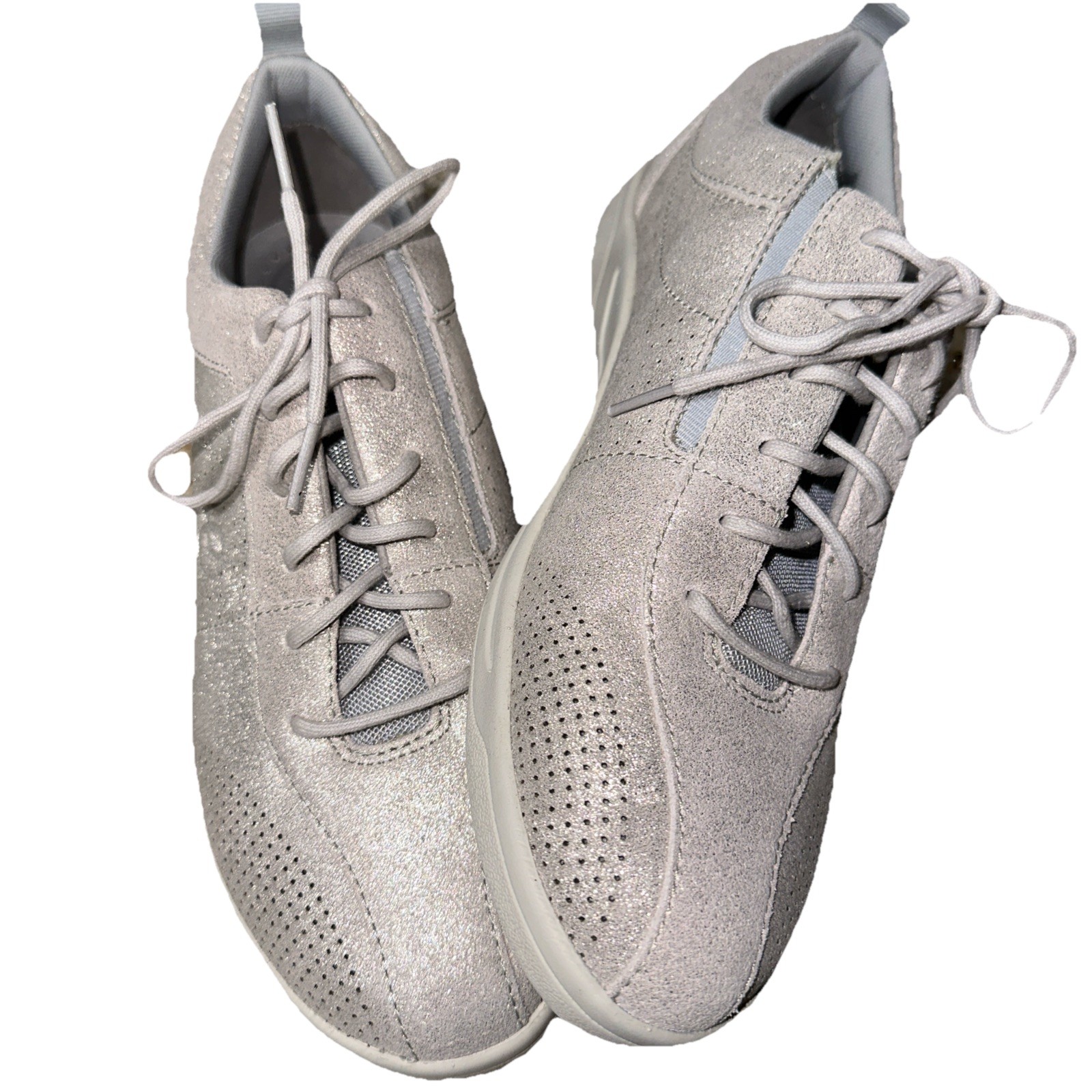 Easy Spirit Shoes SEFRENEY9 Silver Laced Up Size 10M New Without Box