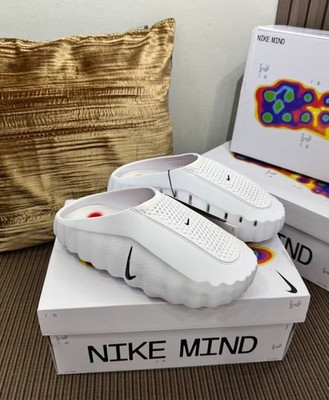 NWT Nike Mind 001 White Chrome Men Slides HQ4307-001 Multiple Sizes