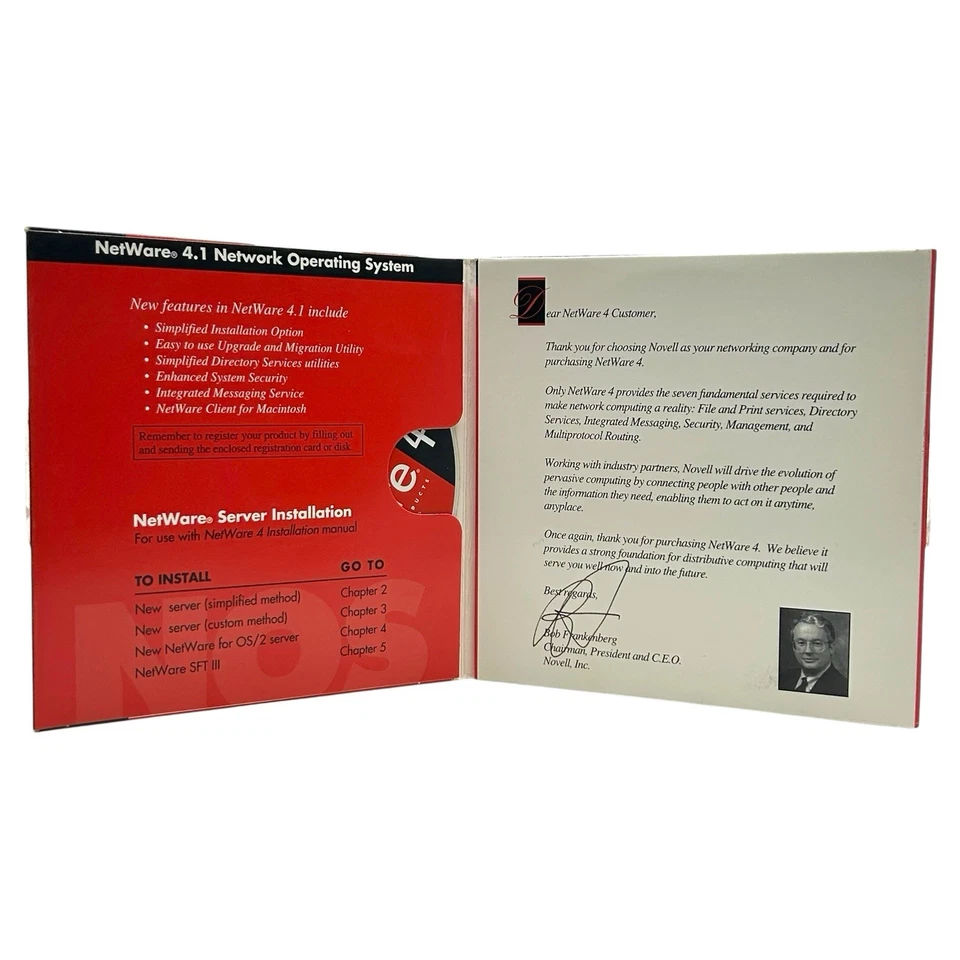 Sistema operativo de red y enciclopedia de alto rendimiento Novell NetWare 4.1 1995 Foto 2 de 4