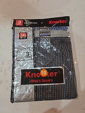 Knocker Original Men's Boxers 3 Pack Plaid Shorts Size 3XL