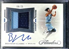 2020-21 Panini Flawless Basketball Flawless Patch Autograph Brandon Clarke /25