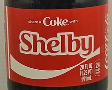 Share A Coke With Shelby 2025 Personalized Gift Coca-Cola Coke Bottle