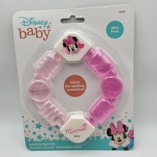 Disney Baby Minnie Mouse Baby Water Filled Teether Ring / Gum Massager BPA Free