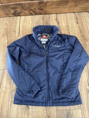 Columbia Omni Heat Puffy Women s Navy Winter Insulated Jacket - XS