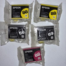 5 Genuine EPSON INK 69 88 To884 To169 To883 New Shrink Wrap No Expiration Dates