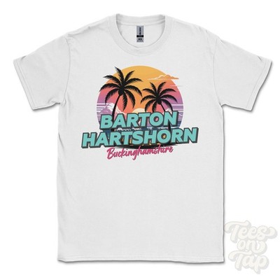 BARTON HARTSHORN BUCKINGHAMSHIRE T-SHIRT - Retro Miami-Stil lustig UK Sommer