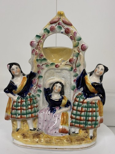 Antique Staffordshire 3 Graces Faith Hope Charity Temperence Watch Holder c.1860 - Picture 13 of 13