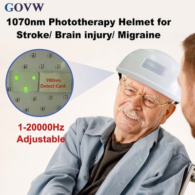 Rechargeable 1070nm PBM Helmet for Neurodegenerative Disease Therapy Home Use