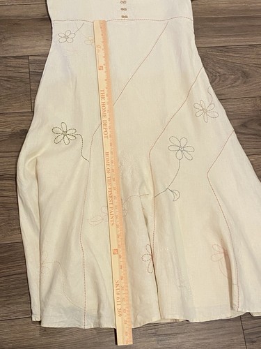 Vintage J. Jill Embroidered A-Line Dress lined size S women’s 100% linen Floral - Picture 8 of 13