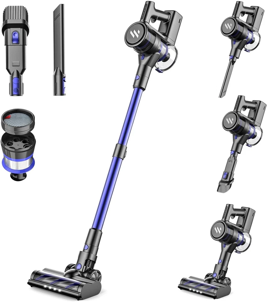 Aspiradora con varilla inalámbrica TVWIO con súper succión 23Kpa, 80000 RPM - PÚRPURA