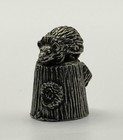 Vintage Hedgehog On Tree Stump Figurine – Woodland Collectible Ornament