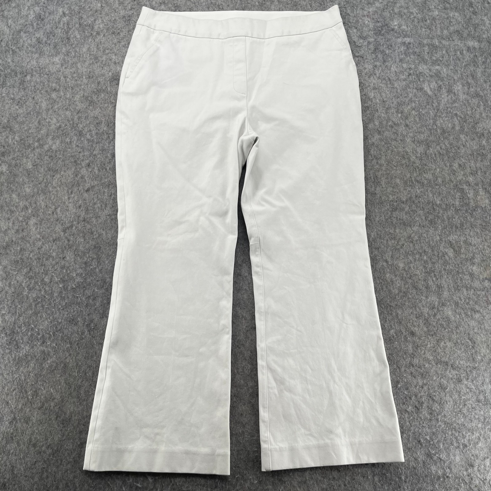 Spanx Pants XL Womens Cropped Kick Flare Pull On In White