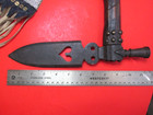 1800S NATIVE AMERICAN PIPE TOMAHAWK BEADED DROP BRANDED TACKED HEART CUTOUT RARE — photo 4
