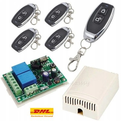 433MHz Funk Universal Garagentor Handsender Empfänger AC220V + 5X Fernbedienung