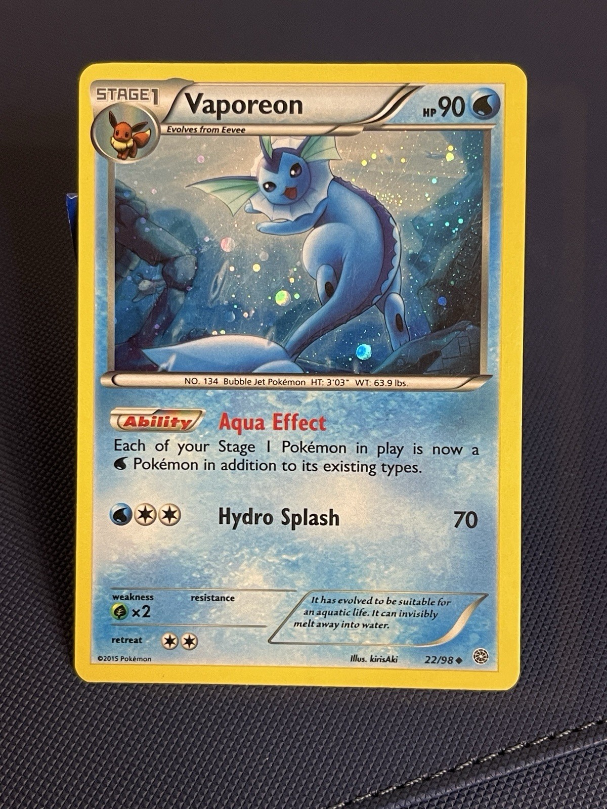 Moderately Played Vaporeon - 22/98 - Cosmos Holo Promo Pokemon Pokemon Promos