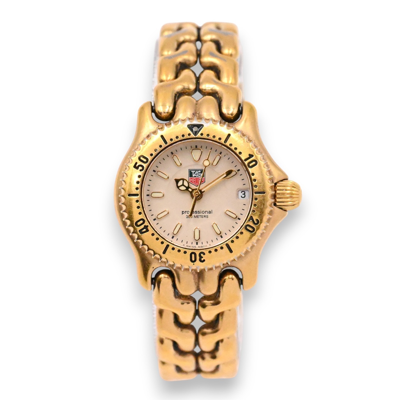 GOLD 200 TAG STAINLESS TONE PROFESSIONAL METERS HEUER STEEL LADIES WG1430-0 - vintagewatches.pk