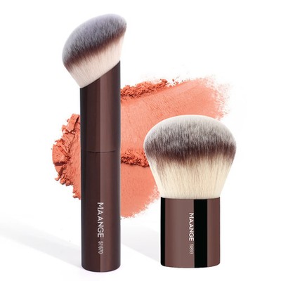   2Pcs Professional Angled Foundation Contoured Brushes Blush Powder Brush 