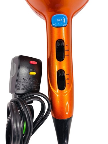 Infinti Pro Conair 1875 Watt Salon Styling Blow Dryer Orange 3 Heats 2 Speeds - Picture 9 of 13