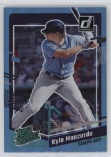 2023 Panini Donruss Rated Prospect Holo Carolina Blue Kyle Manzardo #90 03j5