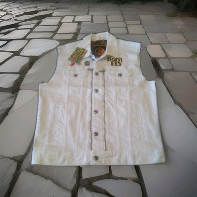Born Fly: Fly Paradise Men's Medium White Button Up Vest