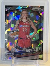 LUCY OLSEN 2025 WNBA Panini Prizm Rookie Silver Cracked Ice #145 Mystics RC