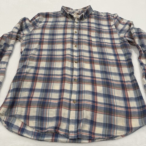 Marine Lagenlook Baumwolle Ramie Leinenmischung Knopfleiste Hemd Herren Größe Large - Bild 6 von 8