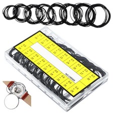 Telooco 400Pcs O Ring Watch Gasket 18 Sizes 0.5/0.6, 16-30mm Black