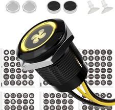 19mm Latching Push Button Switch 5A ON OFF IP67 Waterproof LED 12V 24V Marine