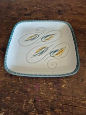 Glidden pottery 8" plate 33 in green feather pattern