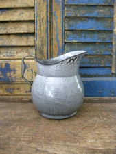 Small Antique Gray Graniteware Pitcher
